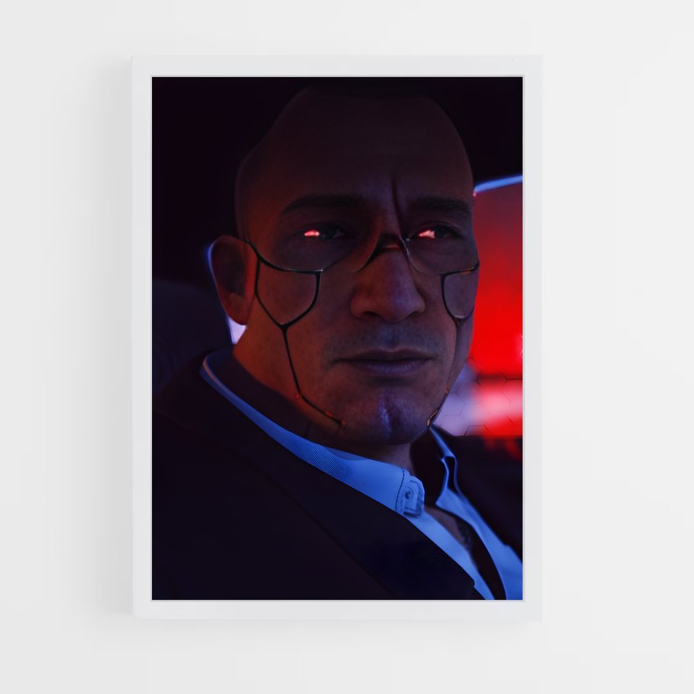 Poster L'Inconnu Lumineux – affiche Cyberpunk (vue 3)